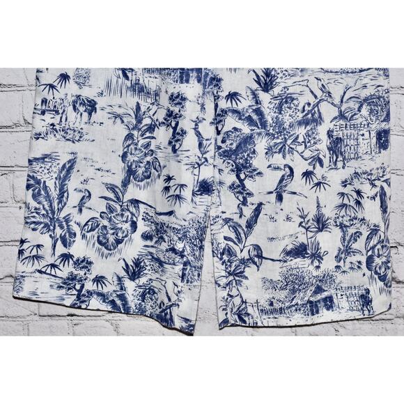 Joie Designer Linen Wide-Leg Tropical Print Relaxed Lightweight Pants Size L - Picture 3 of 6